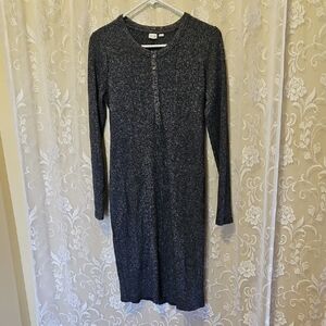 GAP Maternity Long Sleeve Henley Midi Dress